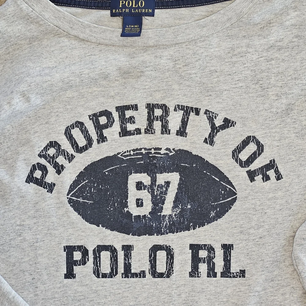 Polo by Ralph Lauren Light Gray Graphic Long Sleeve Tee - Picture 3 of 6